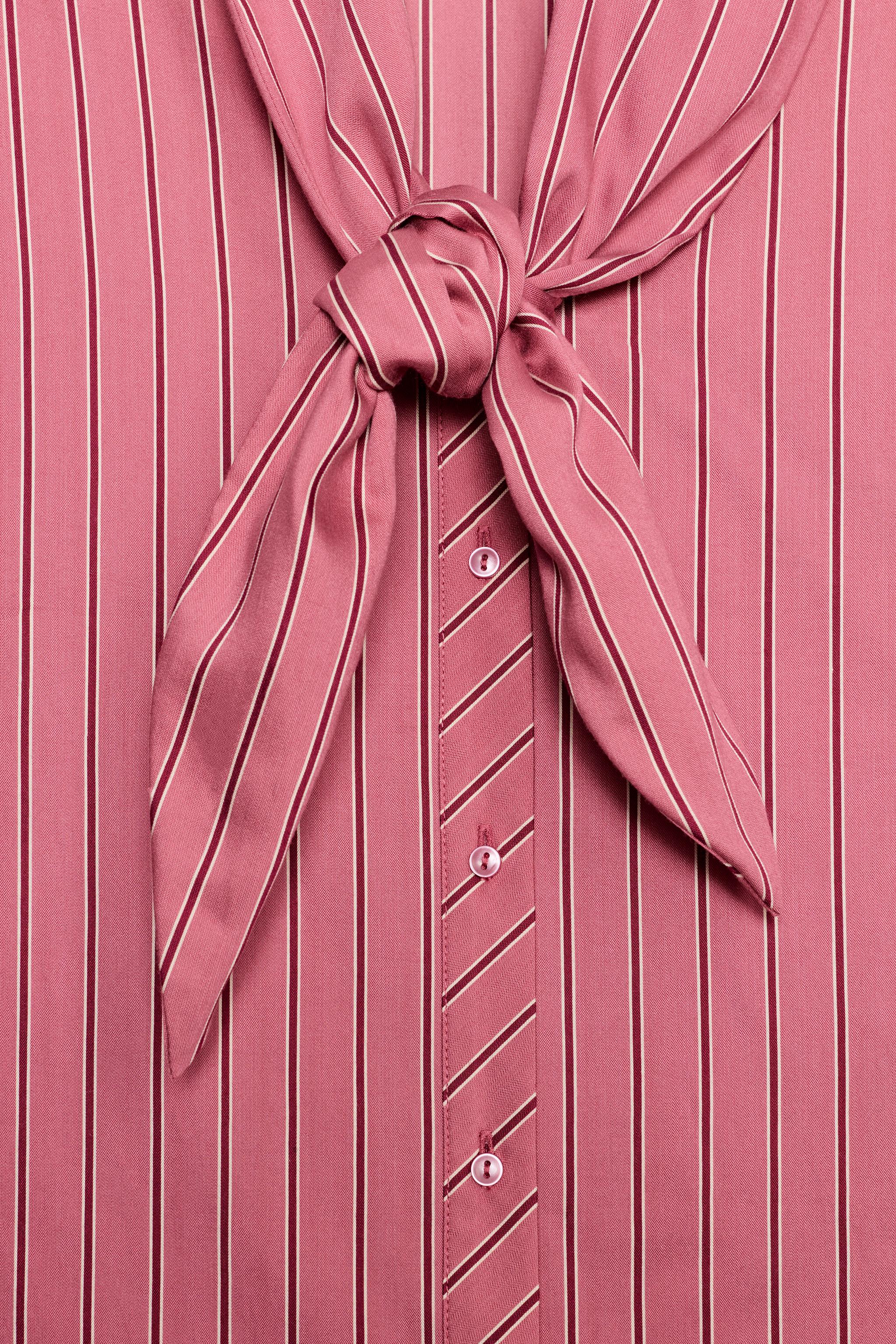 CHEMISE À RAYURES EFFET FOULARD